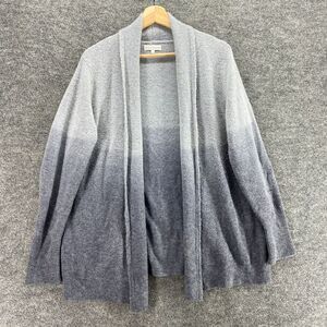 Dolce Stella Cardigan Women S Small Gray Ombre Open Front Knit Wool Long Sleeve